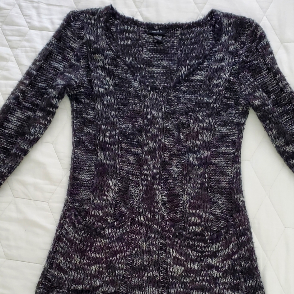 Black and white knit sweater